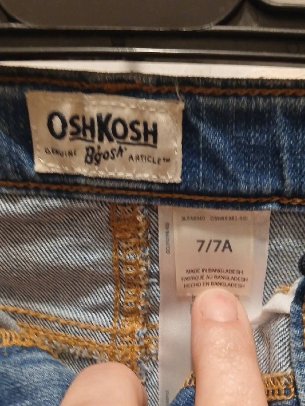 OshKosh B'gosh Light Blue Denim Skirt Distressed Hem Size 7